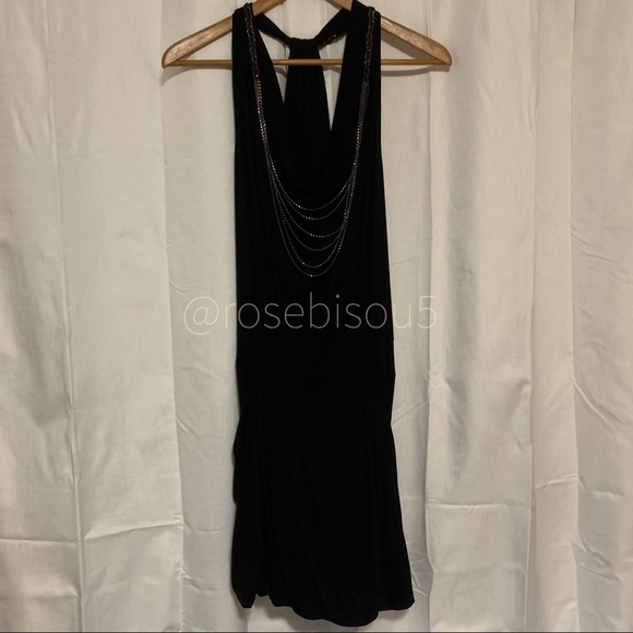 🍸🆕{JOSHUA} Black Braided Chain Embellished LBD - Picture 8 of 8